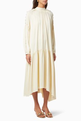 Asymmetric Dress with Buttons Asymmetric Dress with Buttons