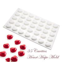 35 Holes Mini Hearts Silicone Cake Fondant Mold Chocolate Cookies Mold Baking Pan Tray