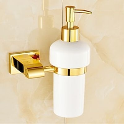 Liquid Soap Dispensers Luxury Golden Soap Dispenser Wall Mounted with Frosted Container Bottle Bathroom Hand Replacement Bottle Lightinthebox