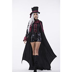 Vampire Cosplay Costume Adults' Women's Halloween Halloween Halloween Festival  Holiday Terylene Black Women's Easy Carnival Costumes Solid Color  Coat  Shirt  Shorts  Hat Lightinthebox