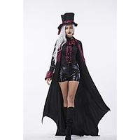 Vampire Cosplay Costume Adults' Women's Halloween Halloween Halloween Festival  Holiday Terylene Black Women's Easy Carnival Costumes Solid Color  Coat  Shirt  Shorts  Hat Lightinthebox - thumbnail