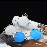 Vintage UV400 Sunglasses Retro Steampunk Round
