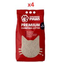 Thunder Paws Premium Hard Clumping Clay Cat Litter - Unscented 5L (Pack Of 4)