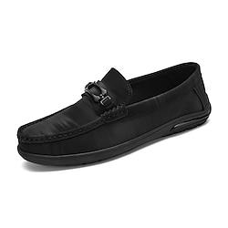 Men's Loafers Slip-Ons Casual Outdoor Daily PU Comfortable Loafer Black Khaki Gray Summer Lightinthebox