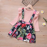 [18m-7y]girls long sleeve top and floral suspender skirt suit Lightinthebox - thumbnail