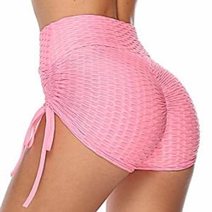 bwogeeya women's butt lifting workout shorts high waisted yoga pants anti cellulite athletic booty sport tights (pink,medium) Lightinthebox