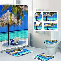 Bathroom Shower Curtain  Mat Set Classic Polyester Waterproof miniinthebox - thumbnail