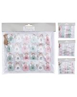 Homesmiths Christmas Advent Clips 4 Cm 24 Piece Set 3 Assorted Design Multicolor 1 Pack