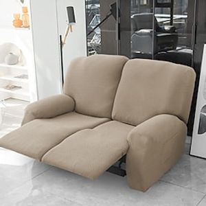 2 Seater Recliner Sofa Cover Stretch Pu Leather Black Grey High Elastic Couch Slipcover 2 Seats Cushion Reclining Furniture Protector Lightinthebox
