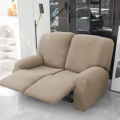 2 Seater Recliner Sofa Cover Stretch Pu Leather Black Grey High Elastic Couch Slipcover 2 Seats Cushion Reclining Furniture Protector Lightinthebox