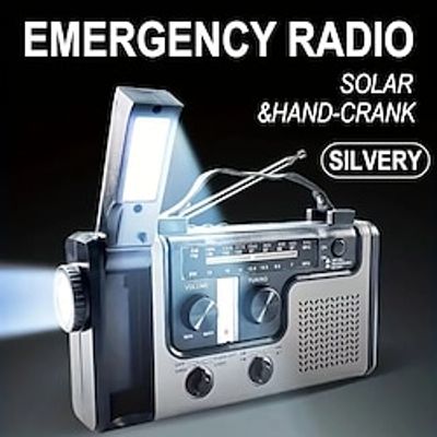 Solar Hand Crank Emergency Radio For AM/FM/SW Multi-band With Flashlight Reading Light SOS Alarm Mobile Phone Charging Function miniinthebox
