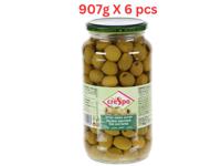 Crespo Pitted Green Olives Jar (Pack Of 6 X 907g)