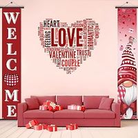 1pc Welcome Valentine's Day Poster with Hangers Courtyard Wall Art Canvas Posters Art For Home Living Room Decoration Wall Art Decor Lightinthebox - thumbnail