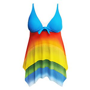 Women's Tankini Swimwear Quick Dry Stretchy Sleeveless Backless 2 Piece - Swimming Surfing Snorkeling Stripes Patchwork Summer Lightinthebox