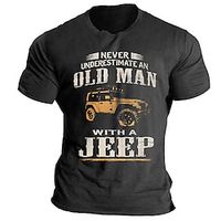 Car Old Man Tee Men's Graphic Cotton T Shirt Sports Classic Shirt Short Sleeve Comfortable Tee Street Holiday Summer Fashion Designer Clothing Lightinthebox