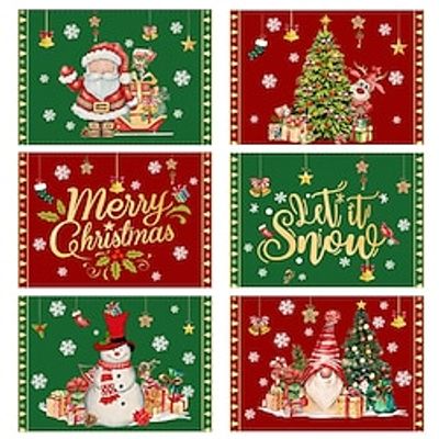 Green Christmas Meal Mat Nordic Style Household Cup Mat Insulated Bowl and Plate Mat Hollowed out Western Meal Mat Cross Border Table Mat miniinthebox