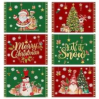 Green Christmas Meal Mat Nordic Style Household Cup Mat Insulated Bowl and Plate Mat Hollowed out Western Meal Mat Cross Border Table Mat miniinthebox - thumbnail