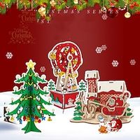 Kindergarten Gift Christmas 3D Wooden 3D Puzzle Customized Children's Puzzle Toys DIY Lightinthebox - thumbnail