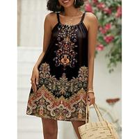 Women's Casual Dress Graphic Print Halter Neck Mini Dress Bohemia Ethnic Vacation Sleeveless Summer Lightinthebox