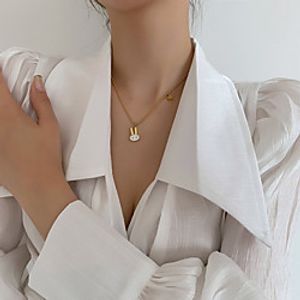 2021 new non-fading titanium steel rabbit necklace female light luxury niche design sense gold net red clavicle chain Lightinthebox