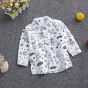 Toddler Girls' Shirt Long Sleeve Graphic Print White Children Tops All Seasons Active Regular Fit 2-8 Years miniinthebox