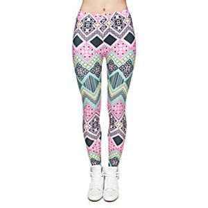 Women's Sporty Comfort Sports Gym Yoga Leggings Pants Patterned Ankle-Length Print Purple Blushing Pink miniinthebox