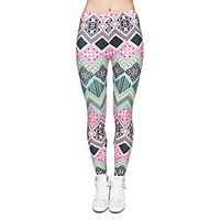 Women's Sporty Comfort Sports Gym Yoga Leggings Pants Patterned Ankle-Length Print Purple Blushing Pink miniinthebox - thumbnail