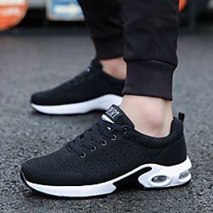 Men's Trainers Athletic Shoes Lace up Casual Classic Chinoiserie Daily Outdoor Running Shoes Walking Shoes Tissage Volant Breathable Non-slipping Wear Proof Blue Gray Black Fall miniinthebox