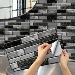 Waterproof European Style Retro Tile Stickers Black Stone Self-adhesive Tile Stickers Kitchen Stove Waterproof And Oil Proof Stickers House DIY Renovation Wall Stickers Lightinthebox