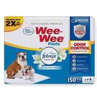 Four Paws Wee-Wee Odor Control Pads With Febreze Freshness 150 Ct Bulk Pack Box