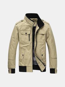 Epaulet Pockets Bomber Jacket