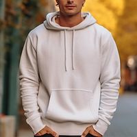 Men's Hoodie White Hooded Plain Sports  Outdoor Daily Holiday Streetwear Cool Casual Spring   Fall Clothing Apparel Hoodies Sweatshirts  Lightinthebox - thumbnail