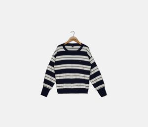 Big Girls Striped Sweater  White/Navy