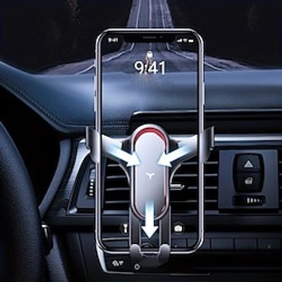 1pc Metal Car Phone Holder, Horizontal And Vertical Screen Gravity Navigation Phone Holder, Car Air Vent Phone Holder Lightinthebox