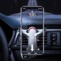 1pc Metal Car Phone Holder, Horizontal And Vertical Screen Gravity Navigation Phone Holder, Car Air Vent Phone Holder Lightinthebox - thumbnail
