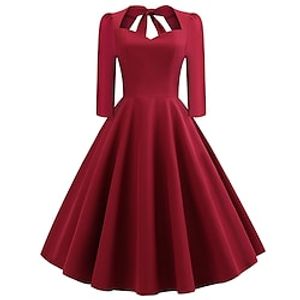 Audrey Hepburn Retro Vintage 1950s Vintage Dress Cocktail Dress Swing Dress Flare Dress Women's Costume Vintage Cosplay Party  Evening Long Sleeve Dress Masquerade Lightinthebox