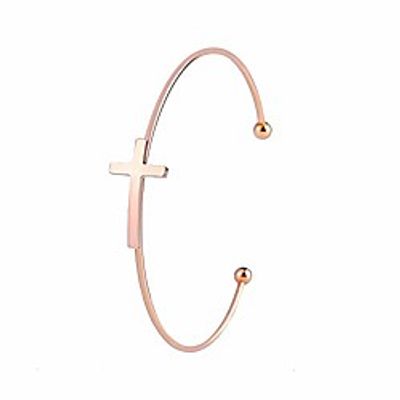 jugalstar 14k gold plated bangles bracelets cuff stainless steel gild jewelry for women fashion girl sister birthday gifts (rose) Lightinthebox