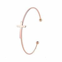 jugalstar 14k gold plated bangles bracelets cuff stainless steel gild jewelry for women fashion girl sister birthday gifts (rose) Lightinthebox - thumbnail