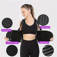 Adjustable Lower Back Brace With Shoulder Straps For Work- Comfortable Lumbar Support For Men And Women Lightinthebox - thumbnail