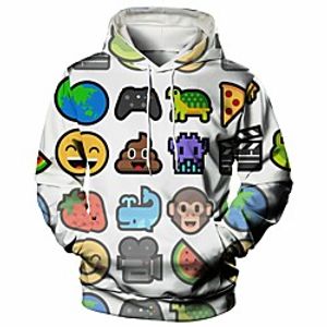 Men's Pullover Hoodie Sweatshirt Graphic Casual Daily Weekend 3D Print Casual Hoodies Sweatshirts  White miniinthebox