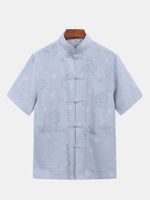 Pockets Chinese Buttons Shirts