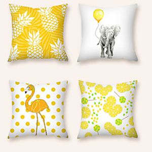 Cushion Cover 4PC Short Plush Soft Decorative Square Throw Pillow Cover Cushion Case Pillowcase for Sofa Bedroom 45 x 45 cm (18 x 18 Inch) Superior Quality Machine Washable miniinthebox