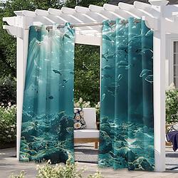 Outdoor Curtain for Patio Waterproof Indoor/Outdoor Rustproof Grommet Curtain Thermal Insulated Sunlight Block Drape for Gazebo/Porch, 2 Panels Lightinthebox