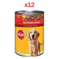Pedigree Beef Chunks In Gravy Wet Dog Food 400G (Pack of 12)