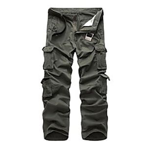 Men's Basic Daily Tactical Cargo Pants Solid Colored Full Length Black Army Green Khaki Gray miniinthebox