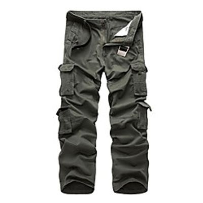 Men's Basic Daily Tactical Cargo Pants Solid Colored Full Length Black Army Green Khaki Gray miniinthebox