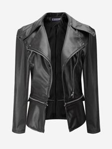 Casual Zipper Women Leather Jackets