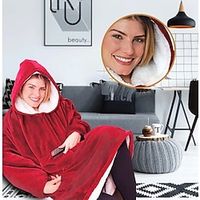 Tv Lazy Blanket Lazy wearable blanket Cold Resistant wearable blanket Outdoor Solid Color Warm Clothes Plush Tv Blanket Lightinthebox - thumbnail
