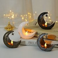 LED Star Moon Candle Light Eid al-Fitr Mubarak Festival Decor Night Light Muslim Holiday Home Decoration Lantern Lightinthebox