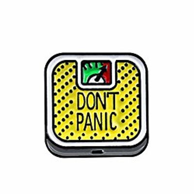 brooch pin, english letter don't panic weight scale badge collar brooch pin lapel jewelry - yellow Lightinthebox